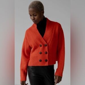 NWOT Sskein Double Closure Baby Alpaca Cardigan in Scarlett
